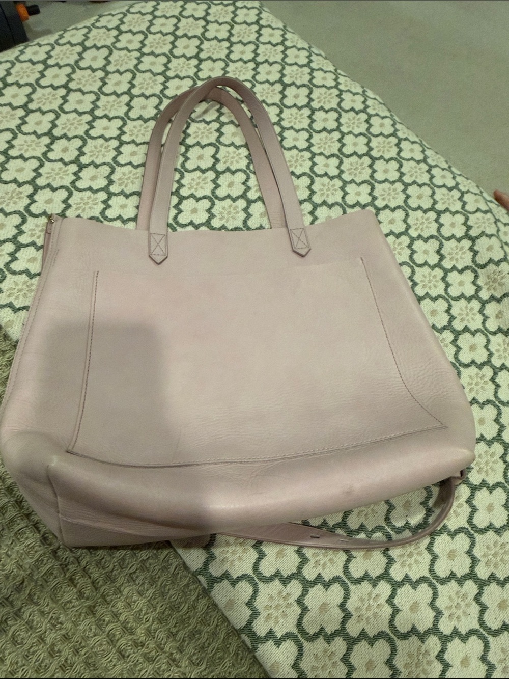 Madewell Leather Tote Bag in Dusty Rose